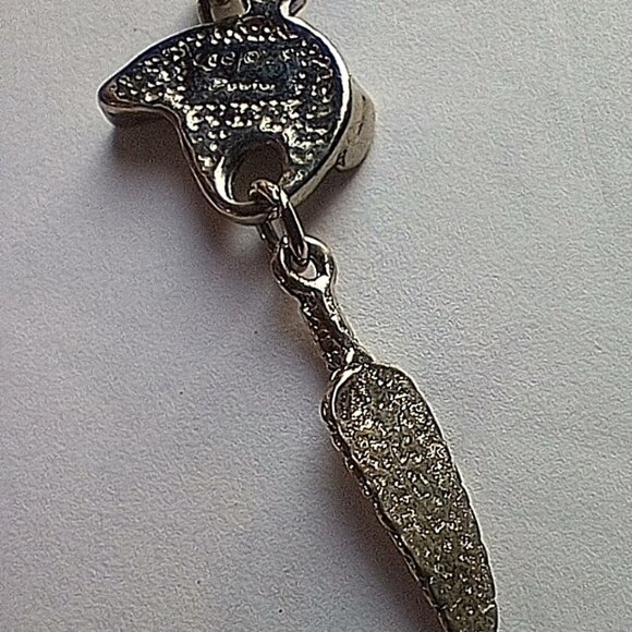 Outstanding Vintage Artisan Signed Native American Pewter Earrings - Picture 5 of 6